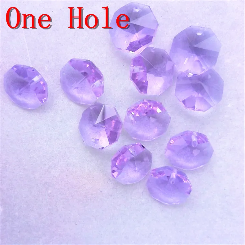 14 мм сиреневые 1000 шт Восьмиугольные кристаллы в одном отверстии Бесплатная