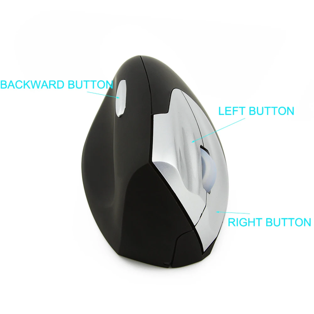 CHYI Wireless Vertical Mouse Ergonomic Left Hand Shape 4 Buttons Wrist Shoulder Healing Optical Mice with Pad Kit For PC|vertical mouse