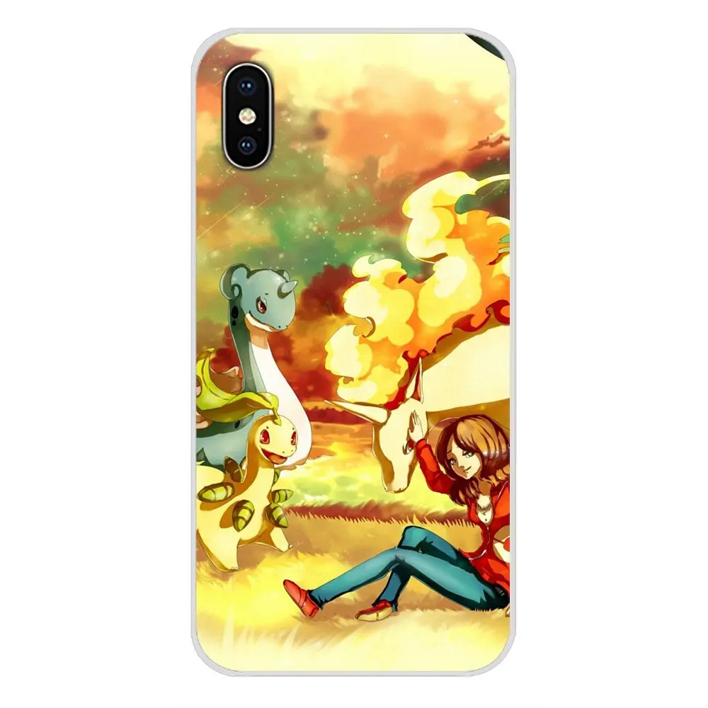 Прозрачный мягкий чехол с изображением покемона Пикачу для Apple iPhone X XR XS MAX 4 4S 5 5S 5C