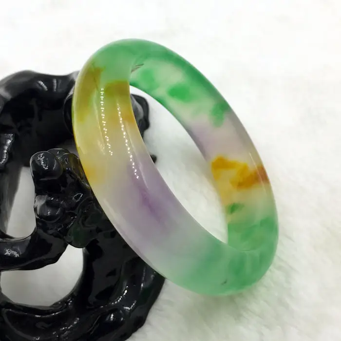 wyan A-6666 Vintage China Beautiful Lavender Green Jade Gems Bangle Bracelet 57mm | Украшения и аксессуары
