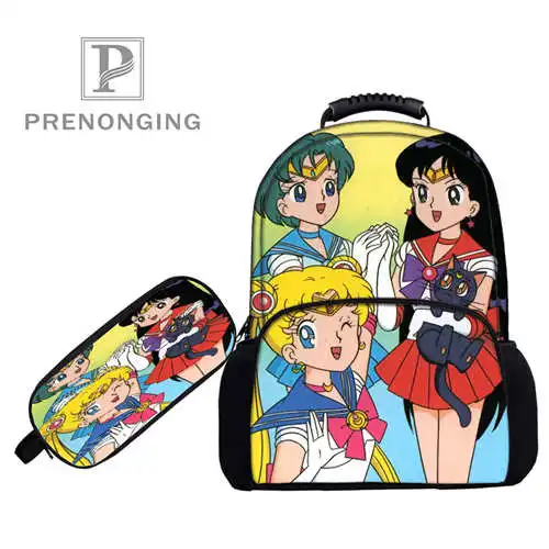 17 дюймовые рюкзаки Sailor Moon сумки для ручек с 3D принтом школьные женские и мужские