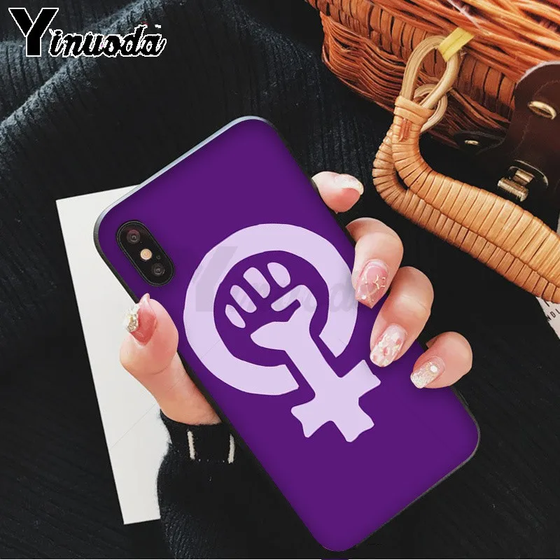 Чехол с логотипом Yinuoda feminist для iPhone 5 5Sx 6 7 7plus 8 8Plus X XS MAX XR | Мобильные телефоны и