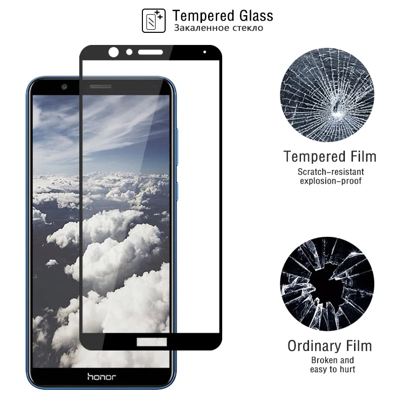 Закаленное стекло для huawei hono 7X X7 9h полное покрытие экрана протектор для huawei honor 7A 7C 7 X A C защитная пленка