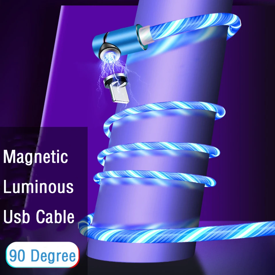 Прямоугольный Micro Usb type C зарядный кабель Usb кабель для Android Led светящийся зарядный провод для samsung Galaxy Note 8 S8 Oppo Reno