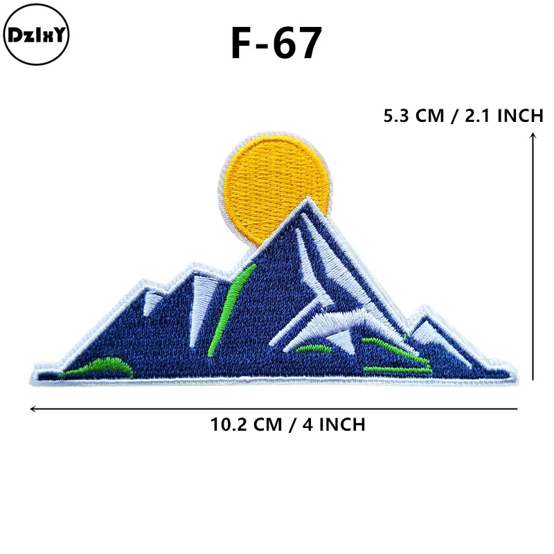 Вышитые нашивки Sunrise Mountain Peak для футболки железная полосатая одежда наклейки