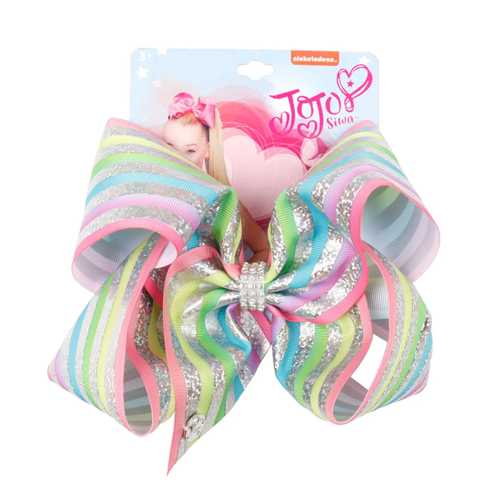 Xugar " аксессуары для волос Jojo Siwa заколки для волос для девочек Радужная лента банты для волос Стразы JOJO банты заколки для волос для детей - Цвет: 11