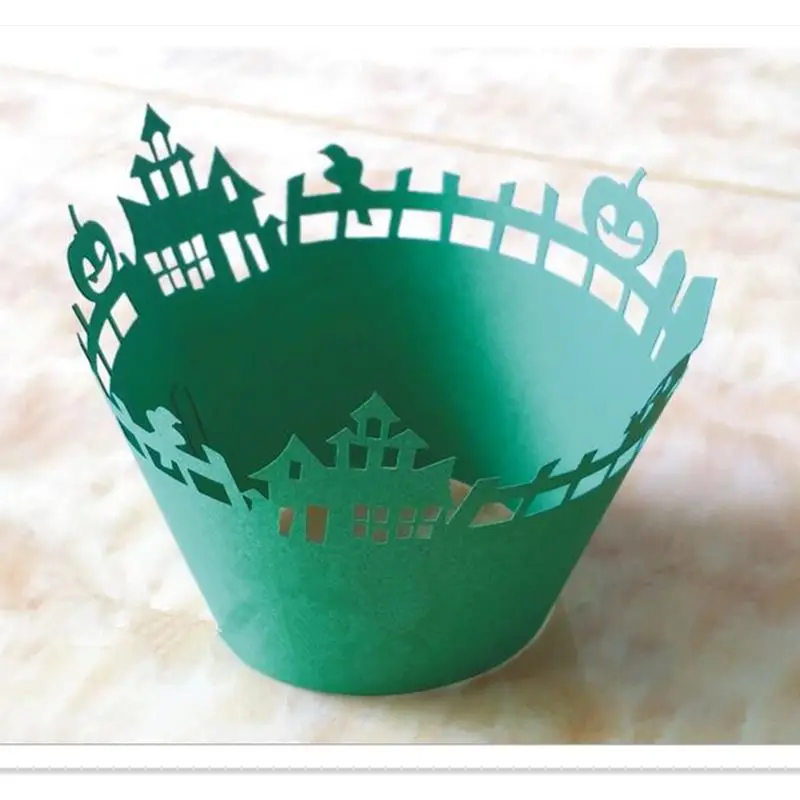 

50pcs Castle&Pumpkin Cupcake Wrappers, Cup cake Muffin Paper Wrapper Halloween Birthday Party Home Decoration Supplies