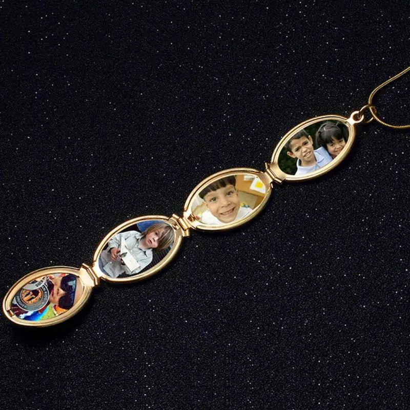 Модный серебряный узор кулон с фото ожерелье длинной цепочкой для женщин Lover Fold