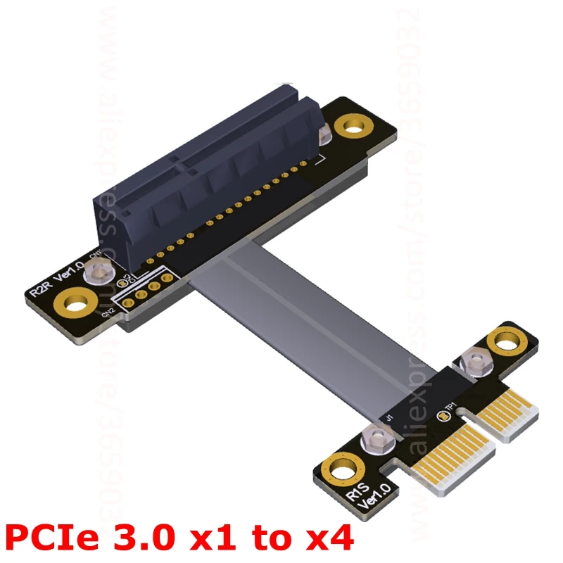 PCIe 3 0x1 Штекерный к x4 женский кабель EMI Экранирование 8G/bps PCI E III 1x 4x расширитель