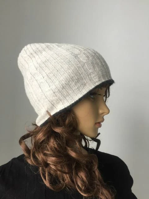 Шапка бини Двусторонняя кашемировая унисекс 56 58 см|cashmere hat|fashion hathat fashion |