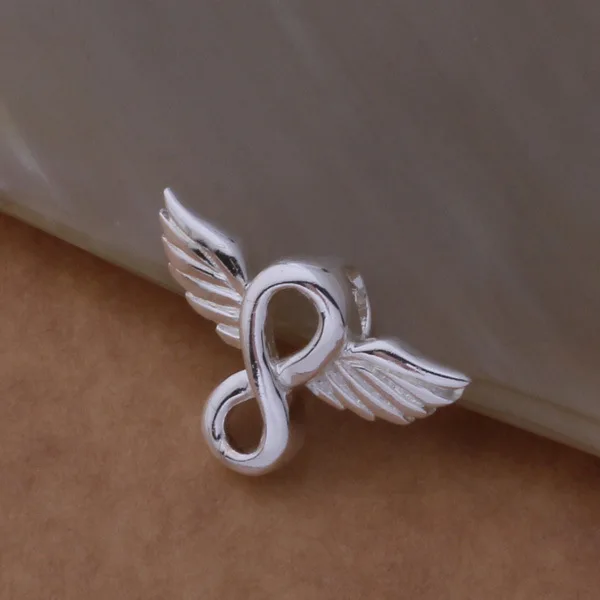 Бесплатная доставка Модные 925 Серебряное ожерелье 8 крылья Форма Кристалл