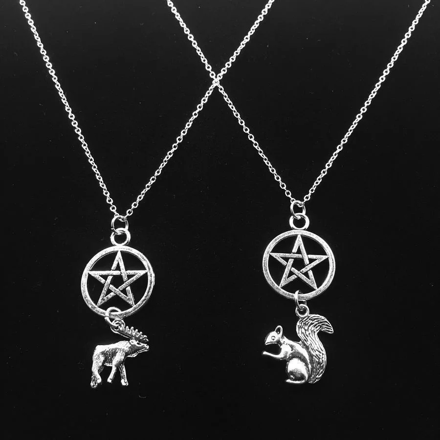 2 шт./компл. изысканная белка олень пентаграмма ожерелье дружба ожерелья лесное