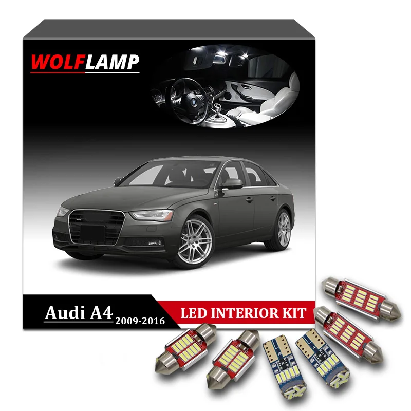 Wolflamp 17 шт. белые ледяные синие лампы для автомобиля s 2009-2016 Audi A4 B8 Avant светильник