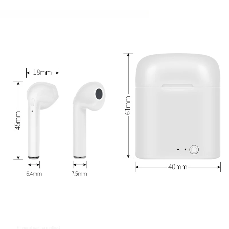 WMZ i7S TWS беспроводные наушники bluetooth гарнитура для iphone x 8 8s plus xr samsung android мобильный