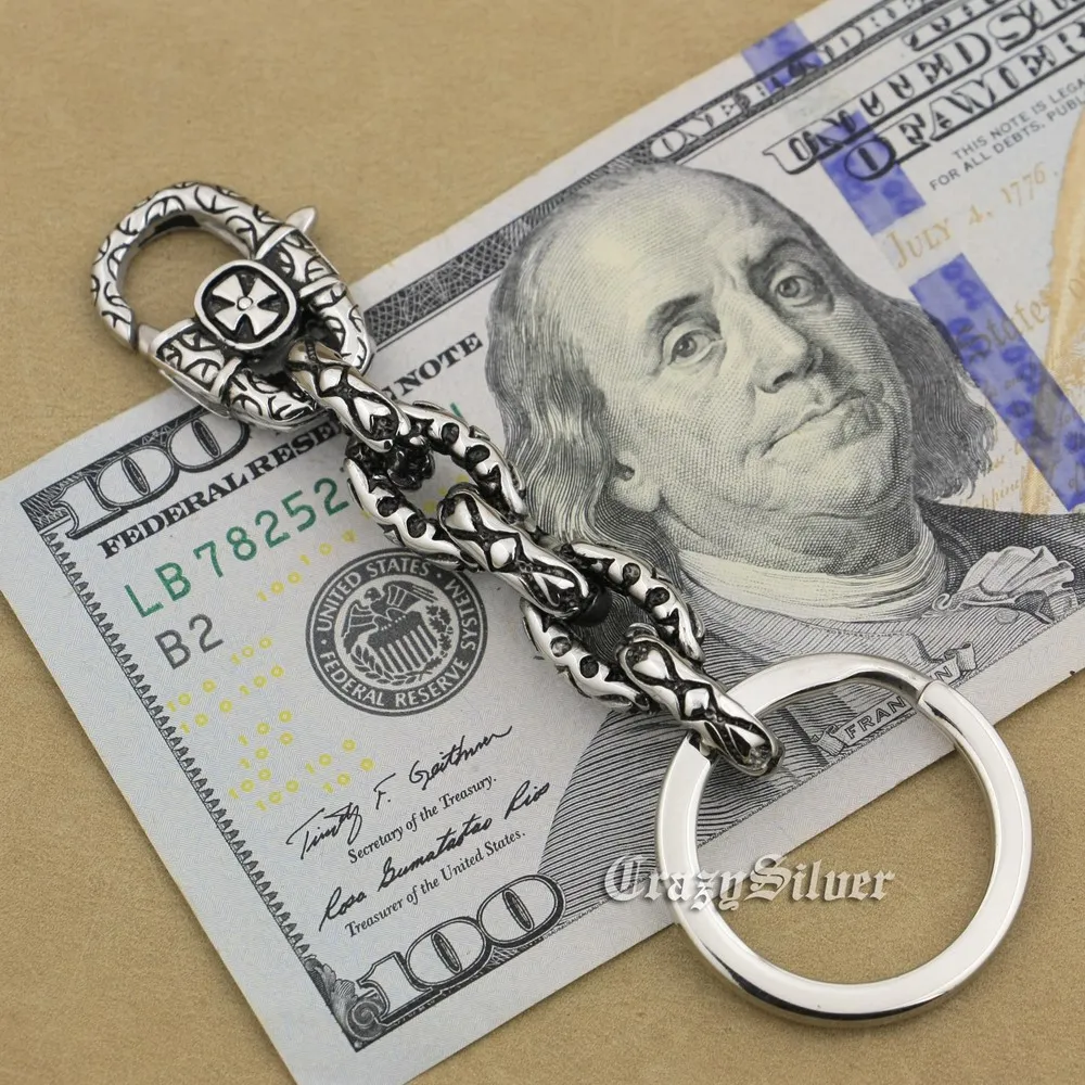 Брелок в форме сердца из нержавеющей стали Байкерский брелок стиле панк 5S003KC|keyring