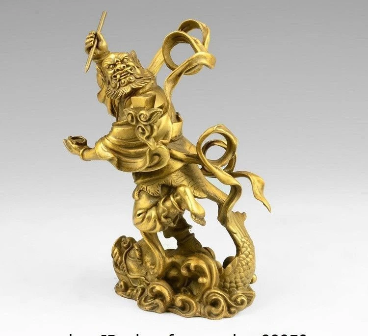 8 китайская латунная медная Kui Xing KuiXing point bucket God Buddha морская скульптура в виде