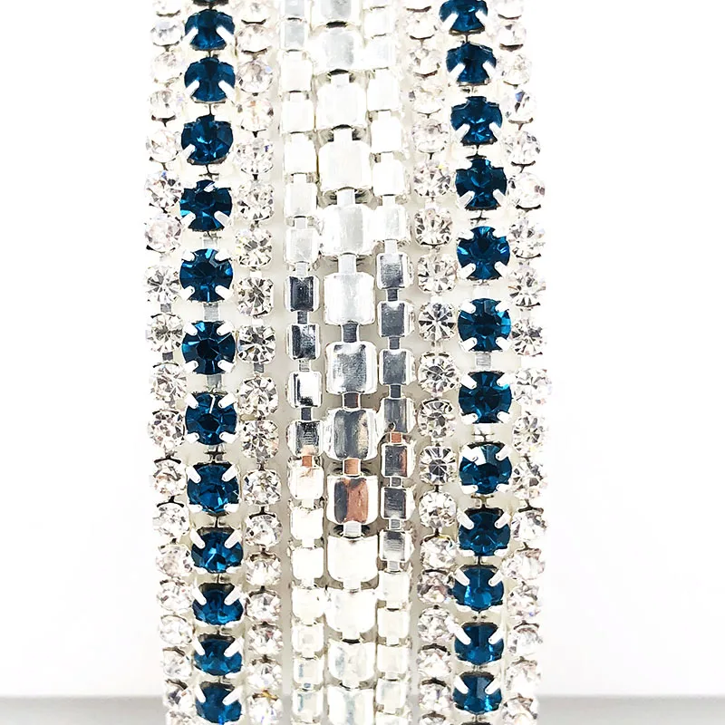 Цепочка из хрустального стекла высшего качества 1 ярд/упаковка три ряда с