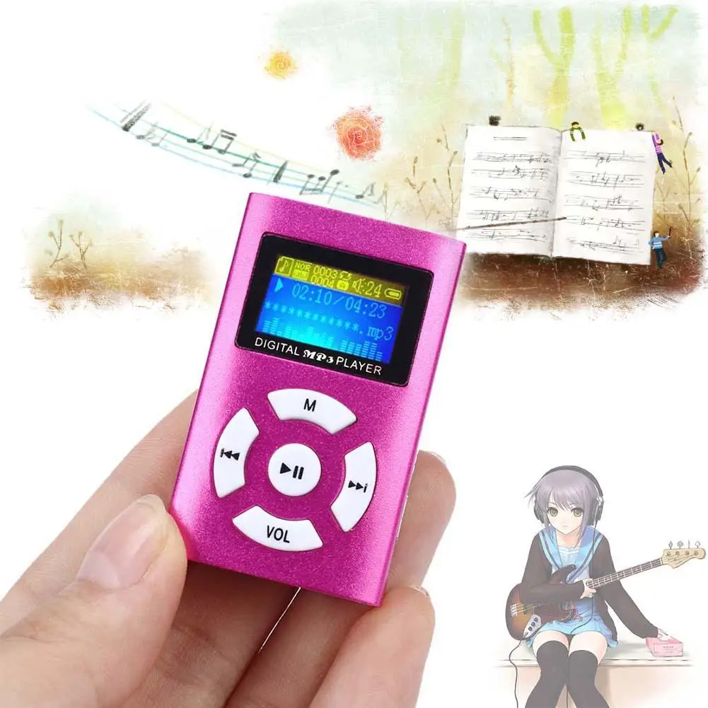 USB Clip Digital MP3 Player LCD Screen Support 32GB TF Card Useful C | Электроника