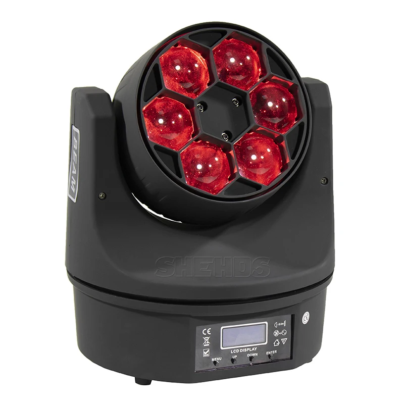 Светодиодный луч+ мыть шесть глаза пчел 6x15 Вт RGBW DMX512 сценический эффект Освещение хорошо для дискотеки DJ вечерние KTV танцевальный пол клубов и свадьбы