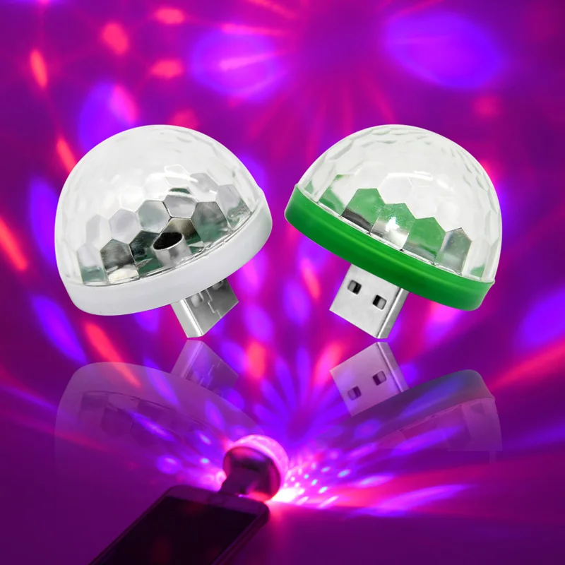 СВЕТОДИОДНЫЙ Автомобильный USB атмосферный свет DJ RGB мини цветная музыкальная