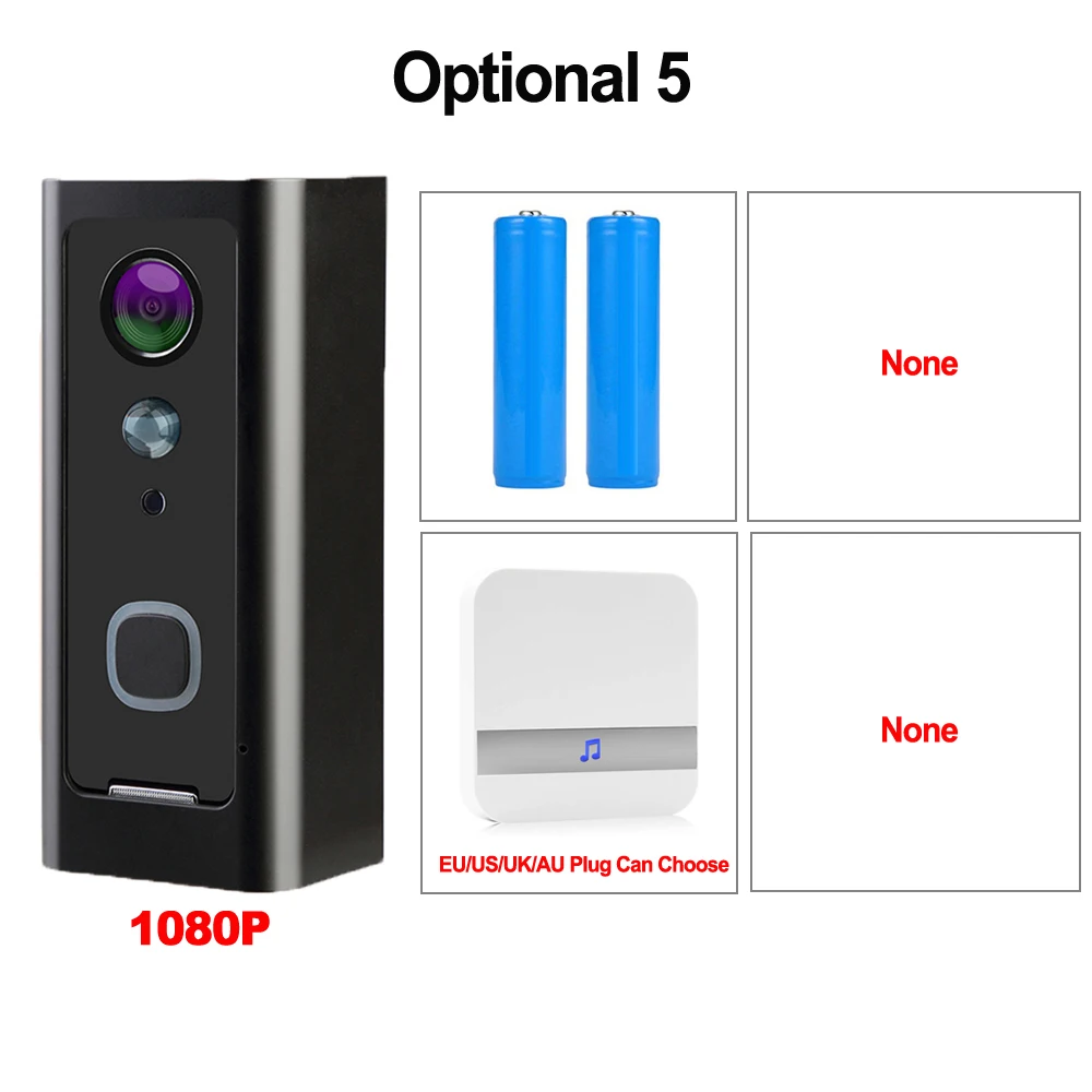 CDYCAM Full HD 1080P Wifi видео дверной звонок Водонепроницаемая беспроводная домашняя Secity камера Двусторонняя аудио связь ночное видение PIR смартфон - Цвет: Optional 5