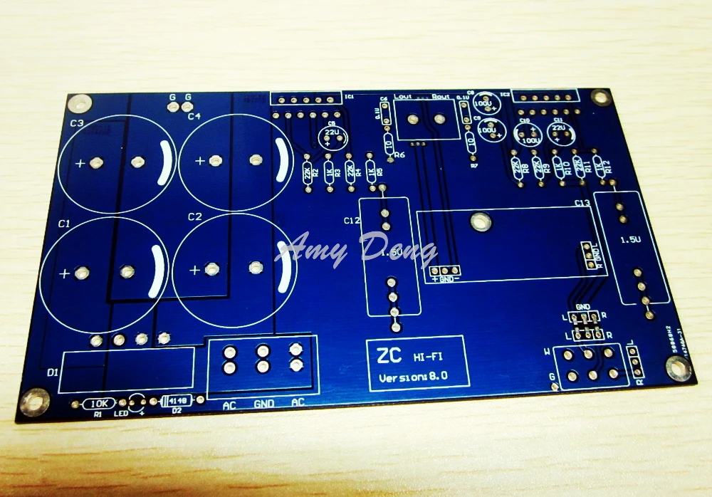 LM3886 печатная плата усилителя мощности (синий) без шума классический Звук