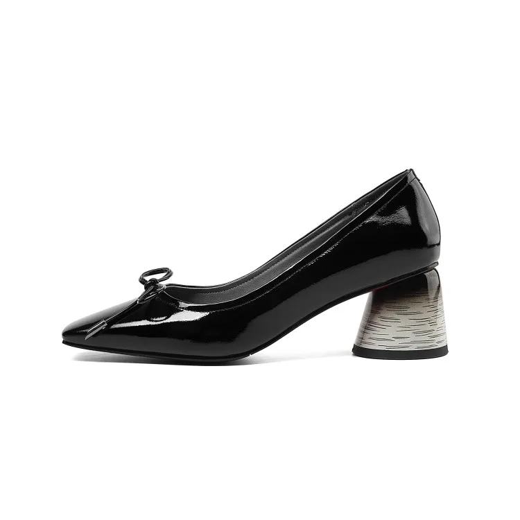 MLJUESE/женские туфли-лодочки из мягкой коровьей кожи без шнуровки с бантом белого