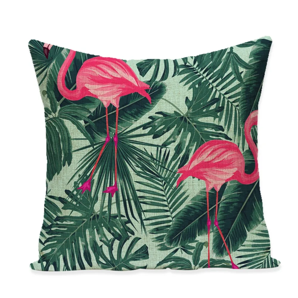 Подушка с тропическими мотивами наволочки листьями украшение для дома в