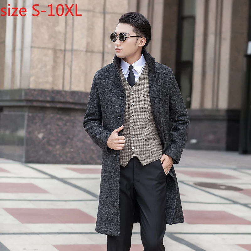 

new arrival obese fashion Woolen overcoat men's outerwear high quality plus size S M L XL 2XL 3XL 4XL 5XL 6XL 7XL 8XL 9XL 10XL