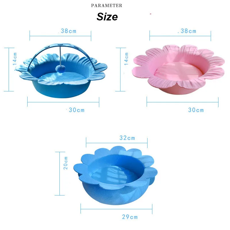 Лежанка для кошек удобный спальный мешок в форме цветка фетровая подстилка и