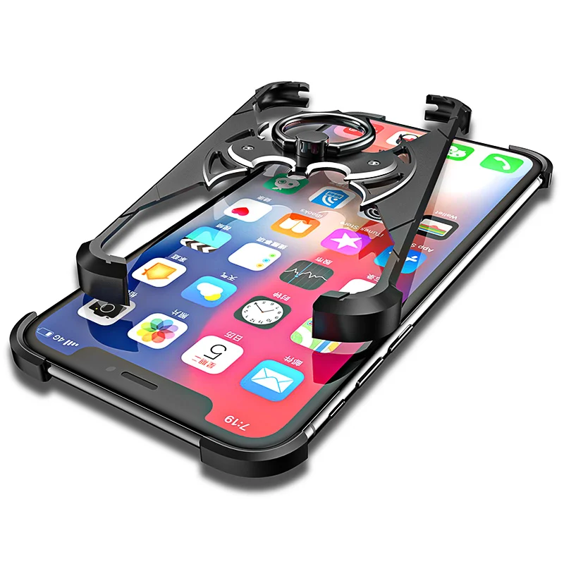 OATSBASF для IPhone XS MAX 360 градусов Полная защита личности кольцо «летучая мышь» кронштейн оболочки для IPhone Роскошные подушки безопасности металлический бампер