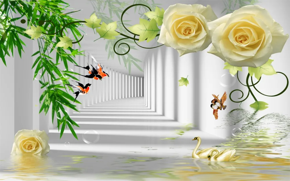 rose curtains space curtain Curtains Decoration European 3D For Living room Blackout Roaantic | Дом и сад