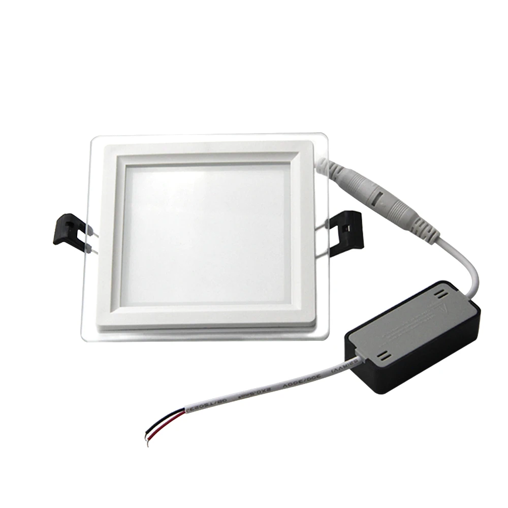 Ультра тонкий светодиодный Панель светильник круглый/квадратный Стекло 6 Вт 9 12 led