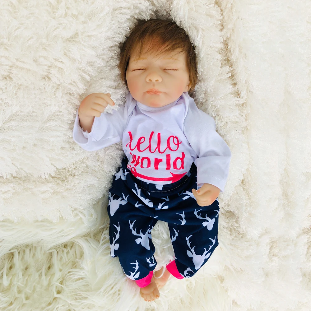 18 дюймов Кукла Bebe reborn Детские Силиконовые куклы игрушки для детей подарок