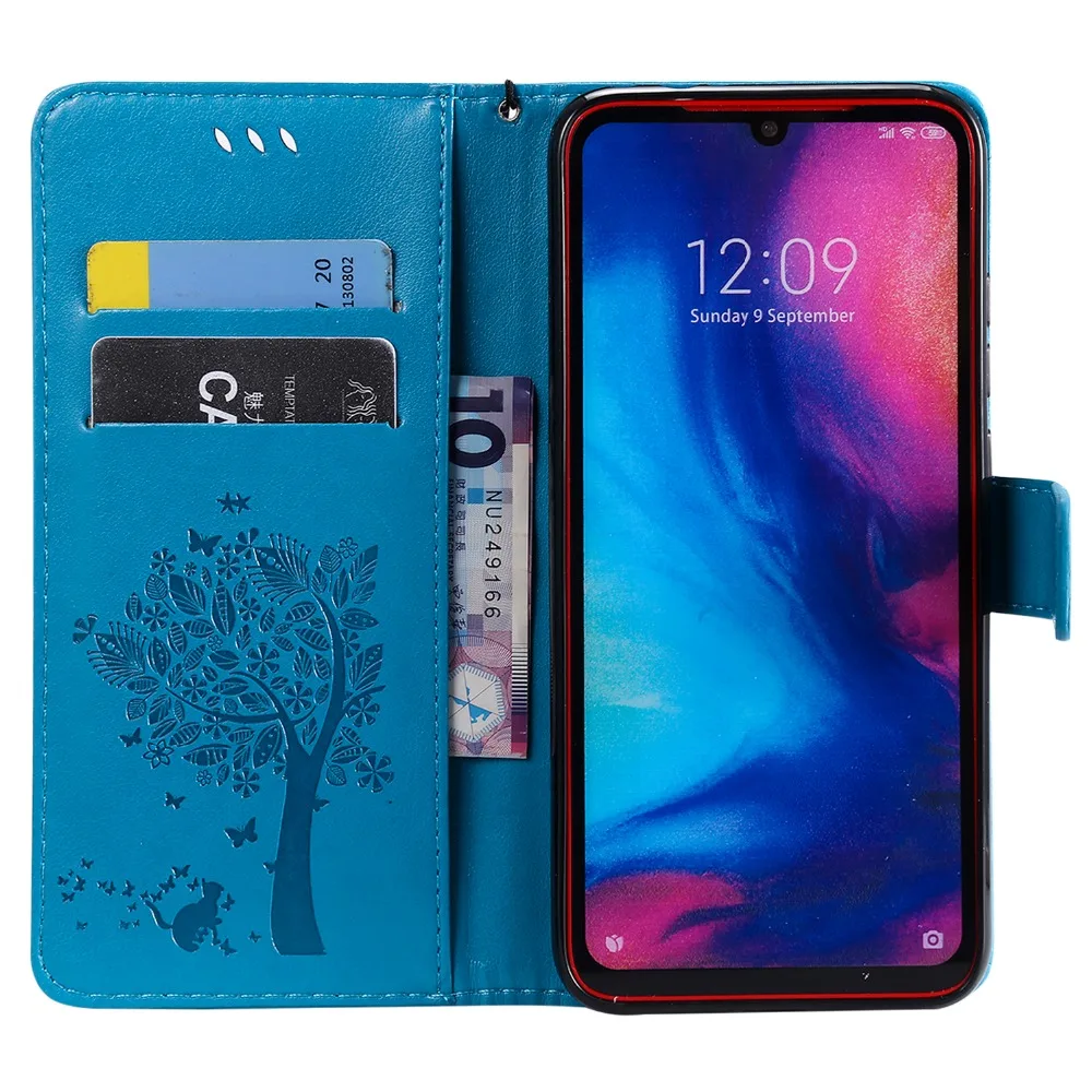Кожаный чехол для Xiaomi Redmi Note 7 5 6 Pro 3D бумажник с бабочкой флип