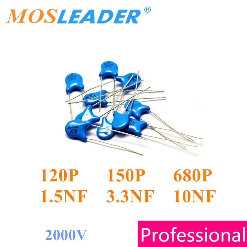 Mosleader 1000 шт 2КВ 2000 в 120P 150P 680P 1.5NF 3.3NF 10NF высоковольтный керамический конденсатор 121