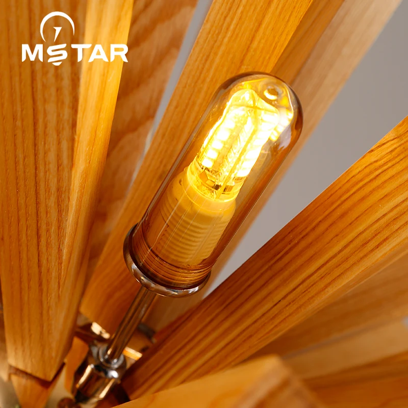 Nordic Wood Chandelier Designer Art Individuality Dining Room Ashtree Wooden Kitchen Bar | Лампы и освещение