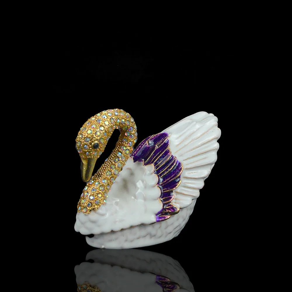 Qifu ручная работа элегантная лебедь металлическая коробка для