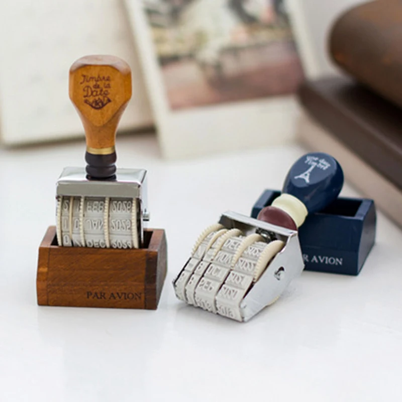 Горячая деревянный штамп даты для DIY Скрапбукинг японская бумага, посвященная ремеслу Декор прокатки колеса винтажные поставки