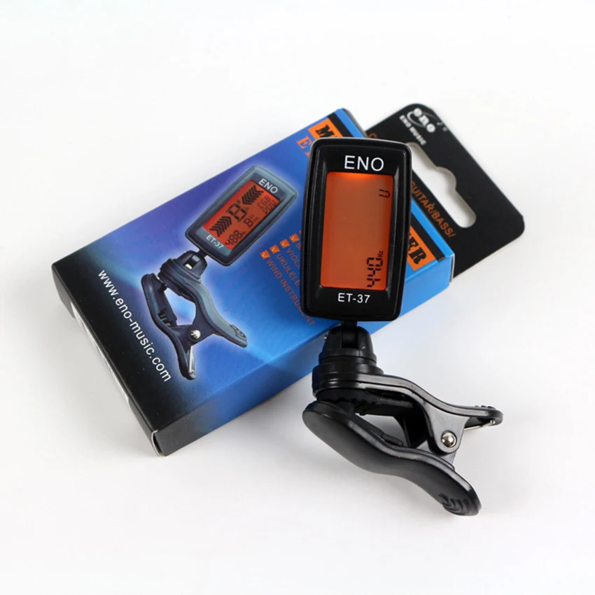 ЖК тюнер для гитары укулеле скрипки бас ET37 электронный цифровой с кнопками и