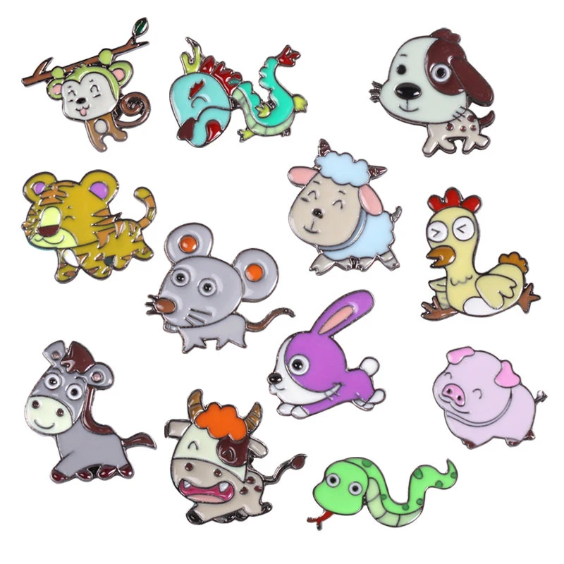 Милый Зодиак животное крыса крупный рогатый скот тигр кролик дракон змея лошадь