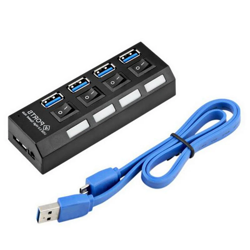 Мульти USB 3 0 концентратор сплиттер 5 Гбит/с микро с адаптером питания вкл/выкл