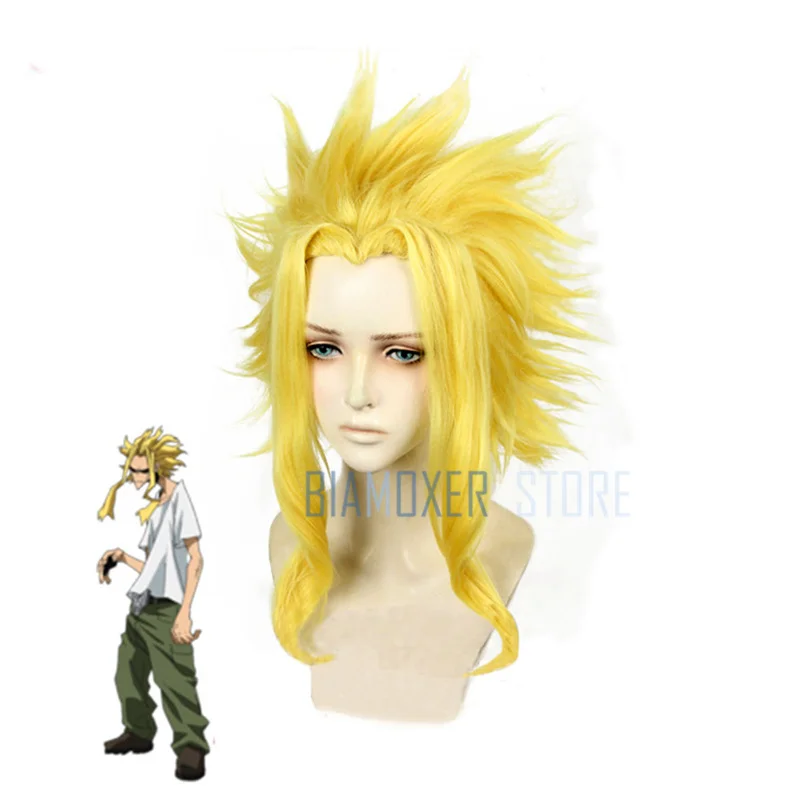 Biamoxer Brand My Hero Academia Toshinori Yagi All Might Cosplay Wigs Heat Resistant Synthetic Hair Perucas Wig | Тематическая