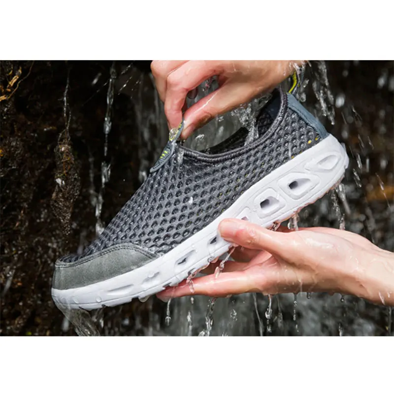 Для мужчин женская обувь 2018 Лето спортивные туфли из дышащего сетчатого