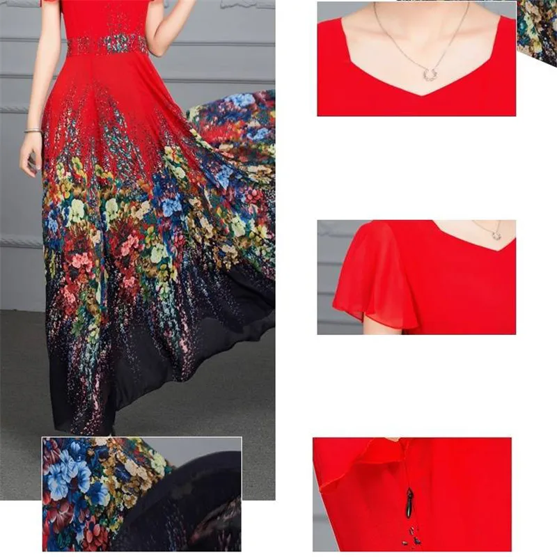 Платье женское повседневное с принтом шифоновое весеннее большого размера 4XL |