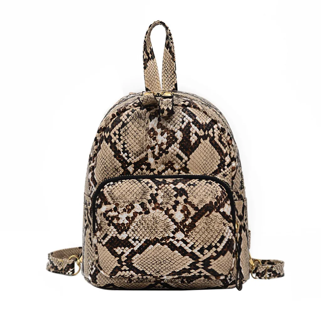 MUQGEW Female Backpack Leopard Snake Reticulated Canvas Versatile Print Fashion ZIPPER Pack Students Shoulder Bag mochila
