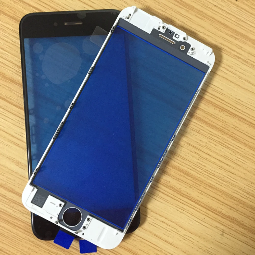 10 шт./лот 5 черный Белый Переднее внешнее стекло с рамкой для iPhone 7 7plus 6 4 6s plus 5c