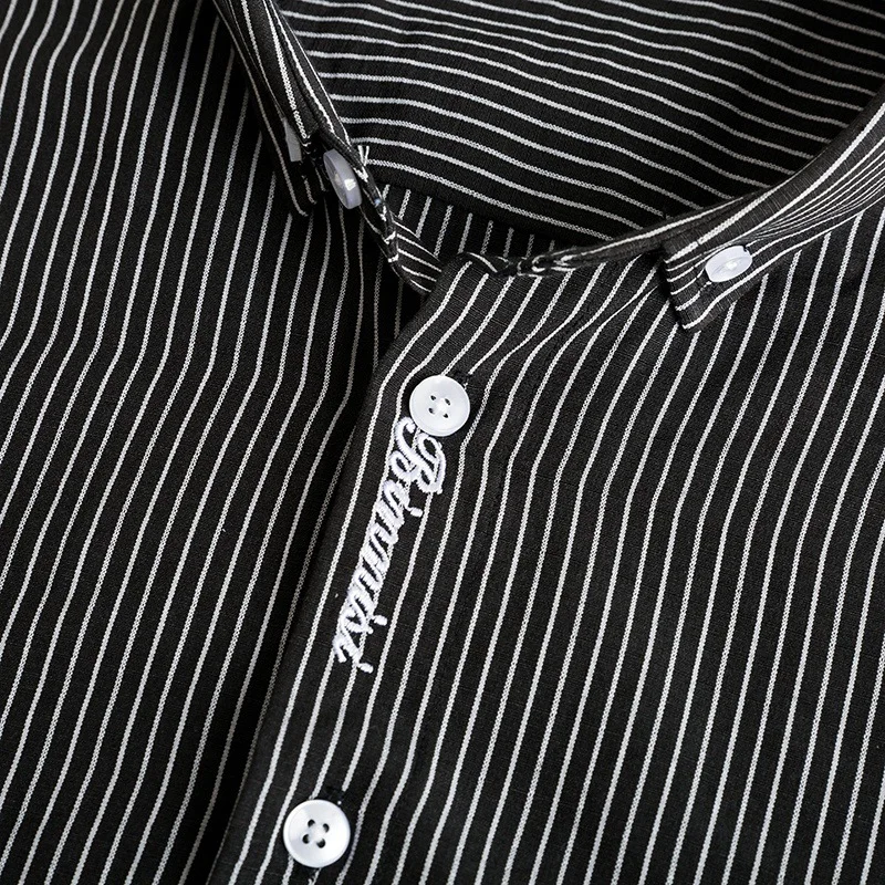 Большие размеры 3XL 4XL 5XL 6XL 7XL Can 150кг мужская полосатая рубашка из хлопка с длинным