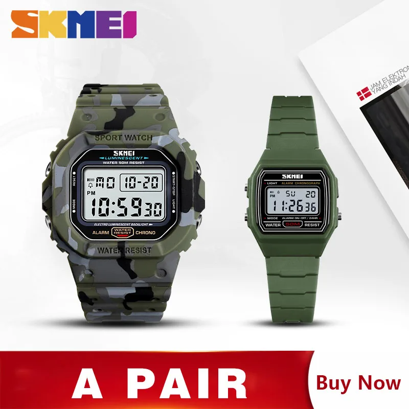 SKMEI спортивные мужские детские часы модные наручные часы с секундомером для мужчин s для мальчиков и девочек цифровой будильник montre homme 1471 1460 комплект
