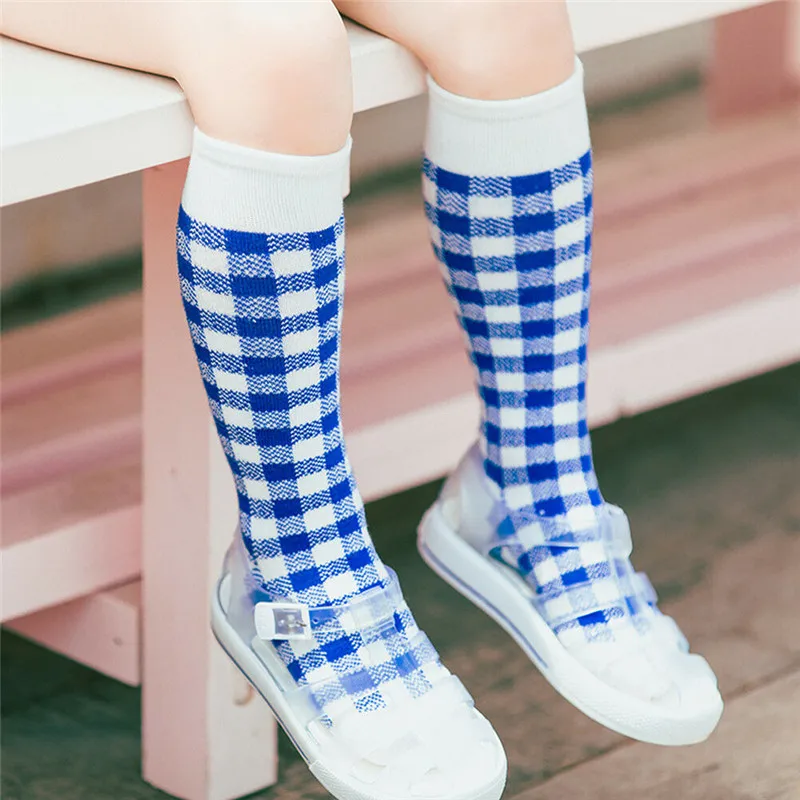 Новинка чулки до колена для маленьких девочек трикотаж теплые хлопковые Дышащие